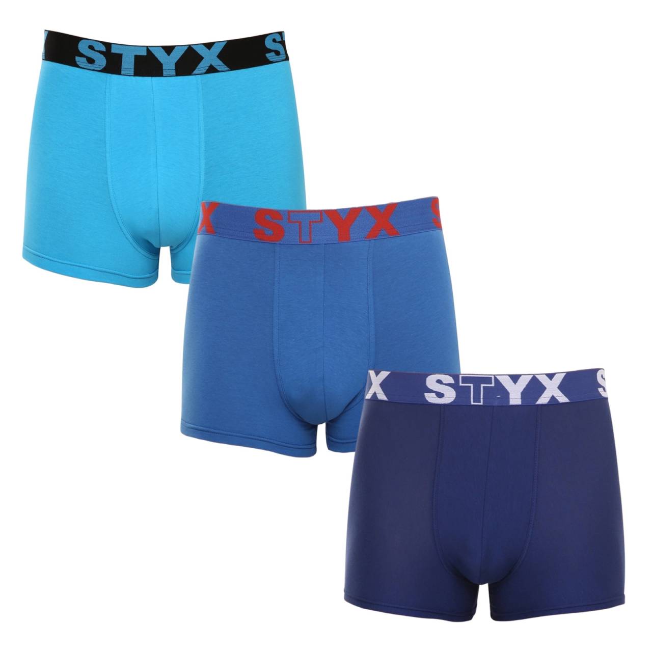 3PACK moške boksarice Styx športna guma modre (3G96789) M.
Privoščite si udobje, ki traja ves dan, z moškimi boksericami Styx v klasični barvi.
Kakovosten material za največje udobje
Boksarice so izdelane iz vrhunske mešanice bombaža in umetnih vlaken.
Praktična zasnova in češka natančnost
Boksarice Styx imajo krajše noge, ki se nikjer ne zvijajo in vam omogočajo največjo svobodo gibanja.
Zakaj izbrati boksarice Styx

Češka kakovost: Zasnovan in izdelan je na Češkem, kar zagotavlja vrhunsko kakovost izdelave.
Vrhunski materiali: Kombinacija bombaža, modala in elastana za največje udobje.
Univerzalno oblikovanje: Krajše noge in elegantne športne elastike za vsako priložnost.

Spodnje perilo Styx je eno izmed najbolj priljubljenih
Češka blagovna znamka Styx je med kupci znana predvsem po kratkih hlačah z novimi vzorci v živahnih barvah.
Kako pravilno skrbeti za bokserje Styx?

Pralnica: Perite pri 30 °C z blagim pralnim sredstvom, da material ostane mehak in udoben.
Sušenje: Ni priporočljivo sušiti v sušilnem stroju, za ohranitev oblike bokserjev pa jih sušite na zraku.
Likanje: Po potrebi likanje izvajajte na nizki temperaturi, da ohranite mehkobo materiala.

Nasvet: Postanite strokovnjak za vzdrževanje spodnjega perila z z nasveti v našem članku in svojim najljubšim kosom zagotovite nego, ki si jo zaslužijo.