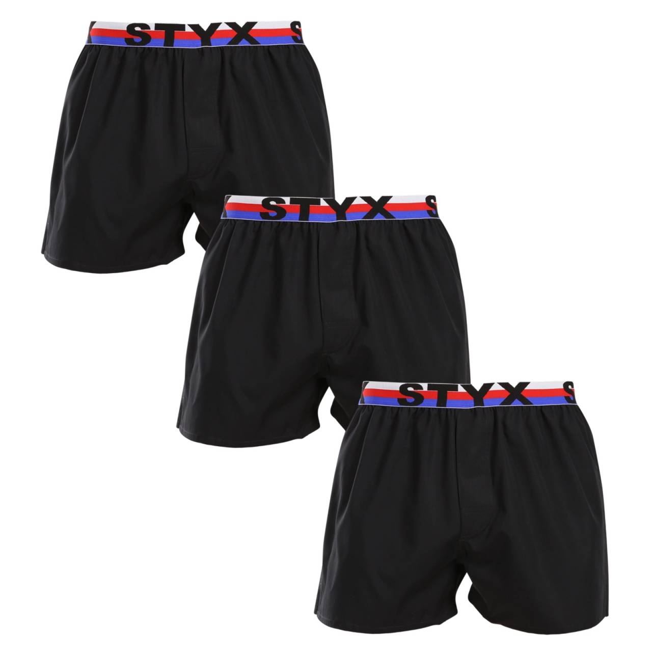 3PACK pánske trenky Styx športová guma čierne trikolóra (3B1960) XXL, trenírky.
Pánske šortky Styx s tkanou športovou gumou sú ideálnou voľbou pre mužov, ktorí hľadajú kombináciu pohodlia, štýlu a praktickosti.
Kvalitná bavlna pre prirodzené pohodlie
Šortky sú vyrobené zo 100 % bavlny, ktorá je známa svojou jemnosťou a priedušnosťou.
Precízny strih a športový dizajn
Šortky Styx sú navrhnuté tak, aby vám poskytli maximálne pohodlie a štýl v každom detaile.
Prečo vyskúšať šortky Styx

Česká kvalita: Šortky sú navrhnuté a vyrobené v Českej republike, čo zaručuje precízne spracovanie.
Štýl a pohodlie: Moderný športový dizajn a prírodný materiál, ktorý vás nesklame.

Spodná bielizeň Styx je jednou z najobľúbenejších
Česká značka Styx je medzi zákazníkmi známa najmä vďaka svojej spodnej bielizni s neotrelými vzormi vo výrazných farbách.
Ako sa starať o šortky Styx
Aby ste si mohli dlho užívať pohodlie šortiek Styx, odporúčame vám dodržiavať tieto pokyny.

Pranie: Perte pri 30 °C s jemným pracím prostriedkom, aby bavlna zostala mäkká a príjemná.
Sušenie: Vyhnite sa sušeniu v bubnovej sušičke a nechajte ich voľne uschnúť na vzduchu.
Žehlenie: V prípade potreby ich môžete žehliť pri nízkej teplote, aby sa zachoval ich dokonalý vzhľad.

Tip: Staňte sa expertom na údržbu spodnej bielizne vďaka tipom v našom článku a doprajte svojim obľúbeným kúskom starostlivosť, ktorú si zaslúžia.