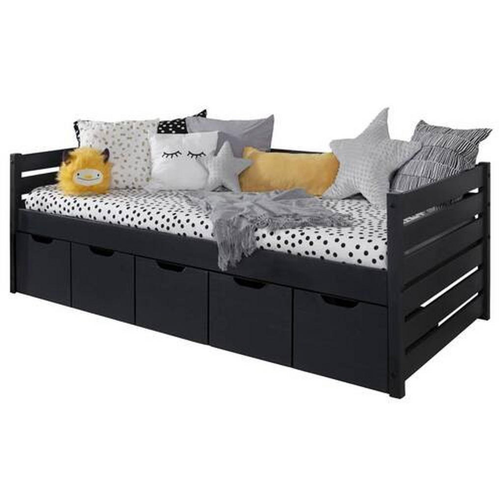 MID.YOU POSTEĽ S ÚLOŽNÝM PRIESTOROM, 90/200 cm sivá.