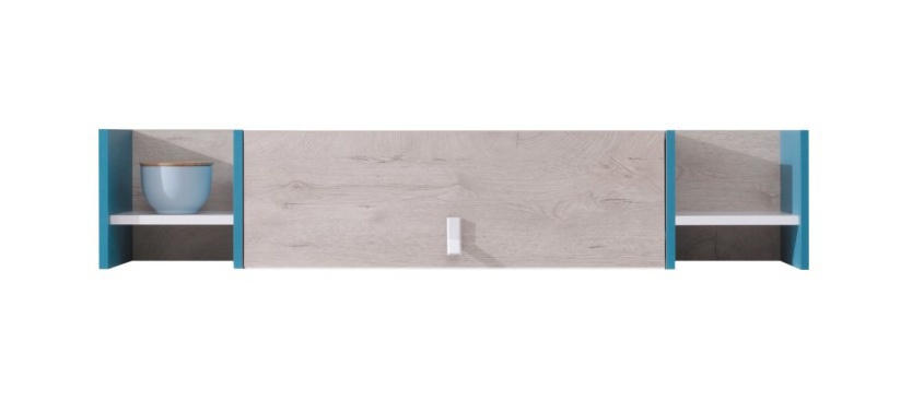 Polica kombinovaná saturn - biela / modrá.

 

Nábytok pôsobí jednoduchým, moderným vzhľadom.

 

Prezrite si súvisiaci tovar nižšie a nahliadnite tiež do kategórie "police a poličky do detskej izby".

 

Rozmery police kombinovanej Saturn sú 125x25x24cm (š, v, h).