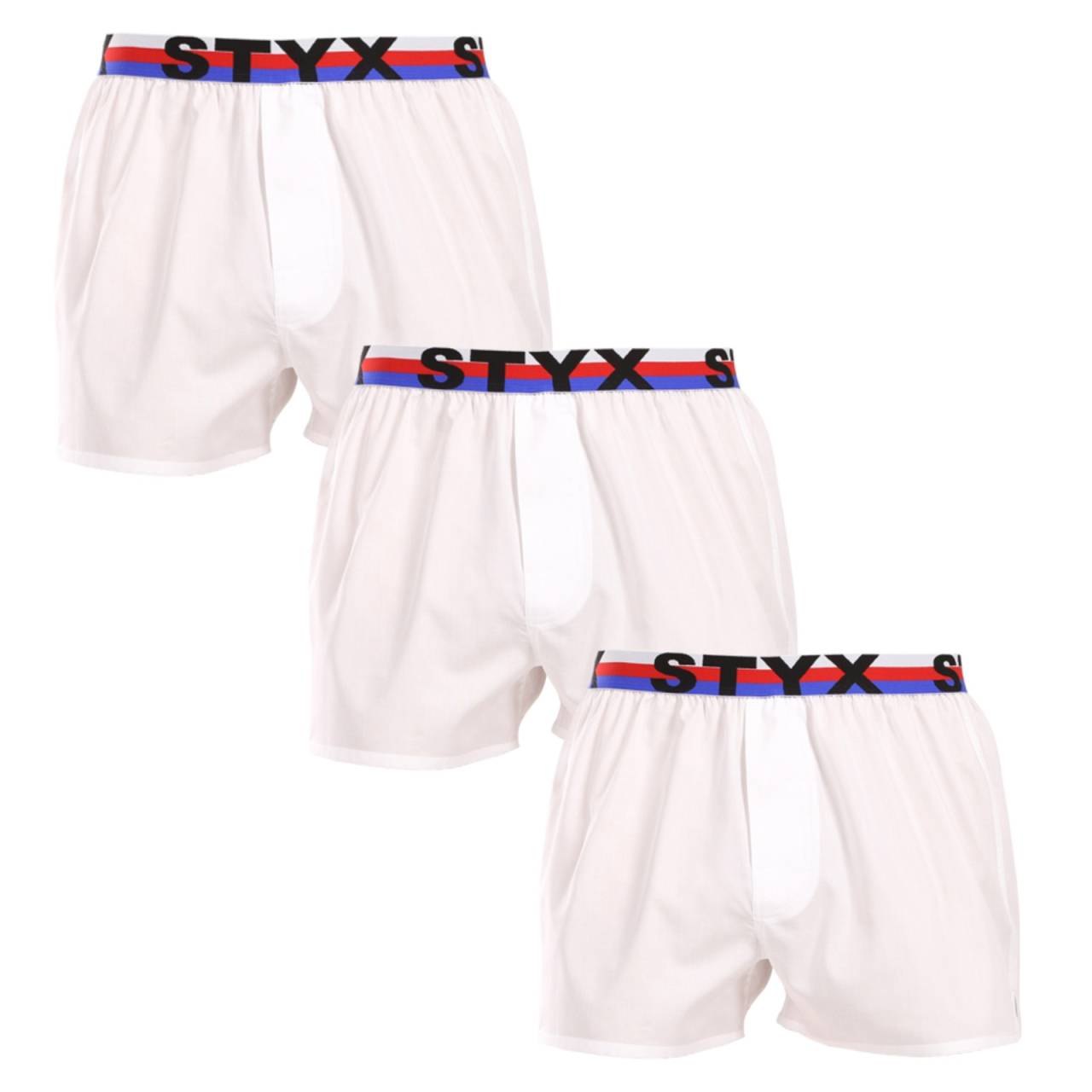 3PACK pánske trenky Styx športová guma biele trikolóra (3B2061) XXL, trenírky.
Pánske šortky Styx s tkanou športovou gumou sú ideálnou voľbou pre mužov, ktorí hľadajú kombináciu pohodlia, štýlu a praktickosti.
Kvalitná bavlna pre prirodzené pohodlie
Šortky sú vyrobené zo 100 % bavlny, ktorá je známa svojou jemnosťou a priedušnosťou.
Precízny strih a športový dizajn
Šortky Styx sú navrhnuté tak, aby vám poskytli maximálne pohodlie a štýl v každom detaile.
Prečo vyskúšať šortky Styx

Česká kvalita: Šortky sú navrhnuté a vyrobené v Českej republike, čo zaručuje precízne spracovanie.
Štýl a pohodlie: Moderný športový dizajn a prírodný materiál, ktorý vás nesklame.

Spodná bielizeň Styx je jednou z najobľúbenejších
Česká značka Styx je medzi zákazníkmi známa najmä vďaka svojej spodnej bielizni s neotrelými vzormi vo výrazných farbách.
Ako sa starať o šortky Styx
Aby ste si mohli dlho užívať pohodlie šortiek Styx, odporúčame vám dodržiavať tieto pokyny.

Pranie: Perte pri 30 °C s jemným pracím prostriedkom, aby bavlna zostala mäkká a príjemná.
Sušenie: Vyhnite sa sušeniu v bubnovej sušičke a nechajte ich voľne uschnúť na vzduchu.
Žehlenie: V prípade potreby ich môžete žehliť pri nízkej teplote, aby sa zachoval ich dokonalý vzhľad.

Tip: Staňte sa expertom na údržbu spodnej bielizne vďaka tipom v našom článku a doprajte svojim obľúbeným kúskom starostlivosť, ktorú si zaslúžia.