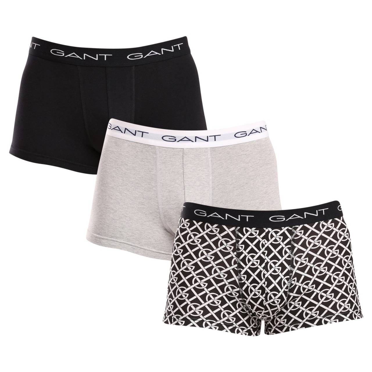 3PACK pánske boxerky Gant viacfarebné (902413013-005) XXL, trenky.
Stavte na pohodlie a nadčasový vzhľad s pánskymi boxerkami GANT v nadčasovej farebnej kombinácii.
Prvotriedny materiál pre každodenné pohodlie
Boxerky sú vyrobené z kvalitnej zmesi bavlny a elastanu.
Moderný dizajn do práce aj na večerné rande
Jednoduchý dizajn dopĺňa vytkávaná guma v páse s logom GANT, ktorý je mäkký a netlačí.
Prečo by ste určite mali vyskúšať boxerky GANT

Kvalitný materiál a pohodlný strih:Mäkká bavlna s elastanom zaručuje pohodlie a skvelý strih.
Štýlový minimalistický dizajn: Klasické farebné prevedenie a vyšívané elastické logo pôsobia elegantne a moderne.
Univerzálnosť: Ideálne na každodenné nosenie, do práce, na šport aj na voľný čas.

Spodná bielizeň GANT pre štýlových mužov
Od roku 1949 je značka GANT synonymom precízneho remeselného spracovania a kvalitných materiálov.
Ako sa starať o pánske boxerky GANT
Aby vám spodná bielizeň dlho vydržala v skvelom stave, odporúčame dodržiavať tieto tipy.

Perte: Per ich pri maximálnej teplote 40 °C.
Sušenie: Boxerky môžeš sušiť v sušičke - odporúčame nastaviť šetrný program na nižšiu teplotu.
Žehlenie: Ak je to potrebné, môžeš ich žehliť na nízku teplotu, ideálne naruby.

Tip: Nájsť ten správny kus spodnej bielizne, ktorý vám dokonale padne, môže byť náročné.