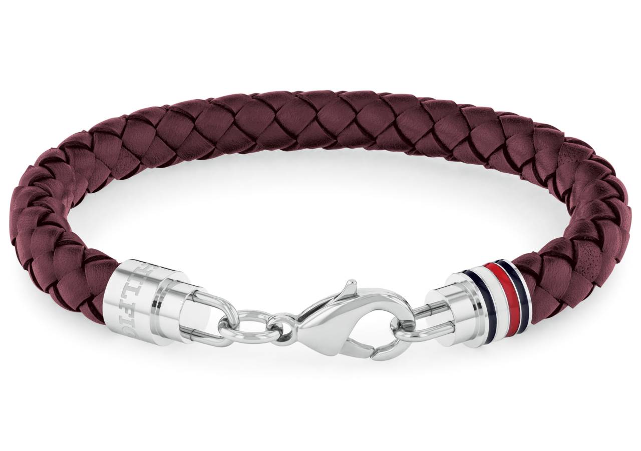 Tommy Hilfiger Elegantný pánsky náramok z červenej kože 2790547.