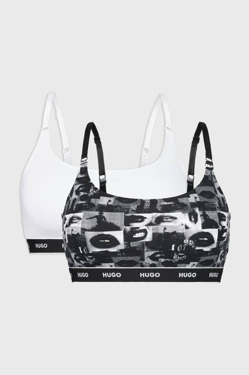 2PACK Podprsenka HUGO Twin BW Bralette.