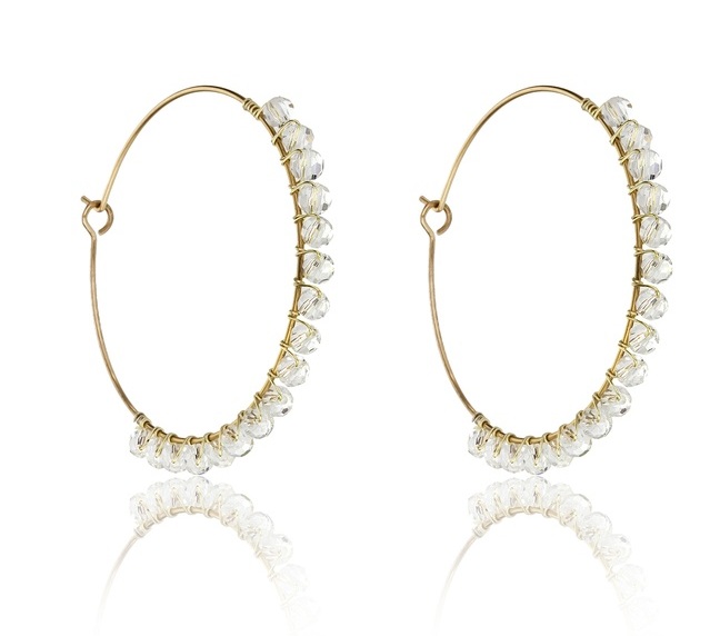 Marc Malone Fashion pozlátené kruhy Naomi White Earrings MCE23029G.