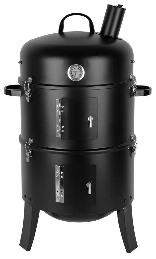 Gril STrend Pro BBQ Smoker, na drevené uhlie, 3v1 grilovanie, údenie a vodné údenie, 440x780 mm.