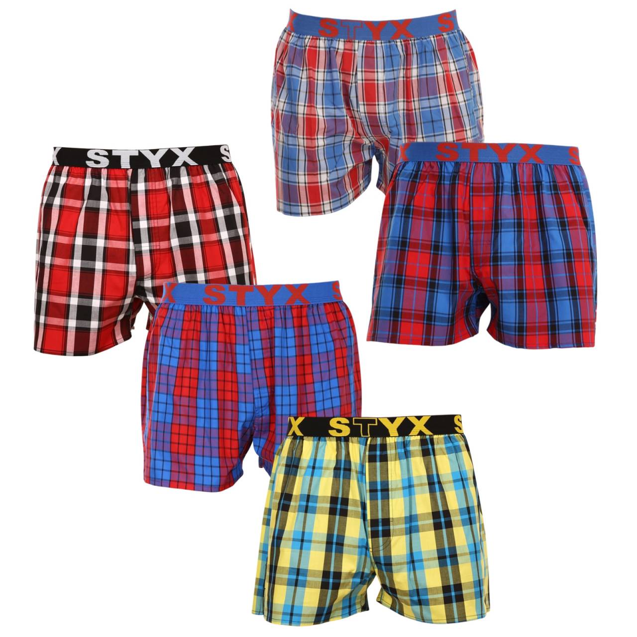 5PACK pánske trenky Styx športová guma viacfarebné (5B0987351) L, trenírky.
Hľadáte šortky, ktoré v sebe spájajú štýl, pohodlie a prvotriednu kvalitu?
Vysokokvalitná bavlna pre dokonalé pohodlie
Šortky sú vyrobené z prvotriednej 100 % bavlny, ktorá je nielen mäkká na dotyk, ale aj úžasne priedušná.
Klasický strih a moderný vzhľad
Vďaka voľnému strihu sa v týchto šortkách budete cítiť úplne pohodlne, pretože poskytujú dostatok priestoru na prirodzený pohyb.
Prečo by ste určite mali vyskúšať šortky Styx

100 % bavlna pre maximálne pohodlie: Šortky sú vyrobené z vysokokvalitnej bavlny, ktorá je mäkká, priedušná a jemná k pokožke, čo zaručuje pohodlie počas celého dňa.
Športový tkaný elastický: Pevná, ale pohodlná guma s logom Styx drží šortky na mieste bez nepríjemného zarezávania alebo uvoľňovania.
Česká výroba a kvalitné spracovanie: Styx je tradičná česká značka, ktorá sa pýši precíznym spracovaním, odolnosťou a dlhou životnosťou výrobkov.

Česká značka Styx ponúka zábavu aj prvotriednu kvalitu
Spodnú bielizeň Styx si obľúbia najmä tí, pre ktorých je dôležitá individualita.
Ako sa starať o šortky Styx?
Aby ste si šortky udržali dlho v skvelej kondícii, odporúčame dodržiavať tieto tipy.

Pranie: Odporúčame prať pri teplote 30 °C, aby si bavlna zachovala svoju mäkkosť a farby zostali sýte.
Sušička: Sušenie v sušičke sa neodporúča, aby sa materiál nezrazil.
Žehlenie: Bavlnu je možné žehliť, ale odporúča sa nižšia teplota, aby nedošlo k poškodeniu látky.

Tip: Staňte sa expertom na údržbu spodnej bielizne vďaka radám v našom článku a doprajte svojim obľúbeným kúskom starostlivosť, ktorú si zaslúžia.