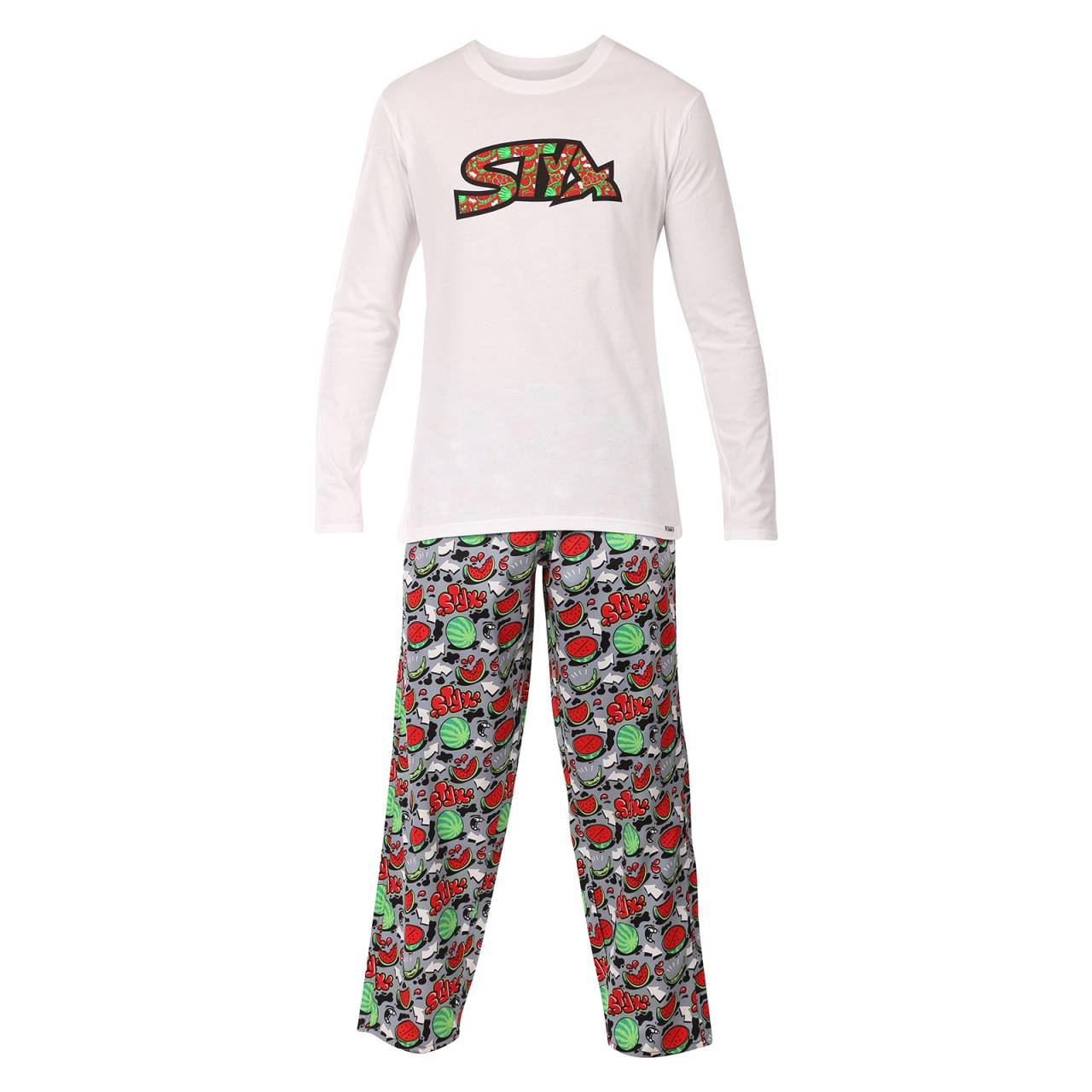 Styx Herren Schlafanzüge Melonen (PDP1459) S.
Möchten Sie zu Hause maximalen Komfort beim Schlafen und Entspannen genießen?
Hochwertige Materialien für maximalen Komfort
Die Pyjamas von Styx für Männer sind aus hochwertigen Materialien gefertigt, die die ganze Nacht lang Komfort garantieren.
Bequeme Passform und modernes Design
Der Pyjama-Schnitt von Styx ist für ultimativen Komfort konzipiert.
Warum sollten Sie sich für einen Pyjama von Styx entscheiden?

Hochwertige Materialien: Baumwollsatin für die Hose, weiche Baumwolle für das Hemd.
Bequeme Passform: Bewegungsfreiheit und maximaler Komfort.
Tschechische Produktion: Qualitätsgarantie und Unterstützung für lokale Produkte.

Qualität aus der Tschechischen Republik - das ist Styx-Unterwäsche
Die Marke Styx verfügt über mehr als 30 Jahre Erfahrung in der Herstellung von Qualitätsdessous und Homewear.
Wie pflege ich den Styx-Pyjama?

Waschen: Bei 30 °C mit einem milden Reinigungsmittel waschen.
Trocknen: Am besten lassen Sie es frei trocknen und verzichten auf den Trockner.
Bügeln: Falls erforderlich, bügeln Sie das Kleidungsstück bei niedriger Hitze von innen nach außen.

Tip: Werden Sie ein Experte für die Pflege von Unterwäsche mit den Ratschlägen in unserem Artikel und geben Sie Ihren Lieblingsstücken die Pflege, die sie verdienen.