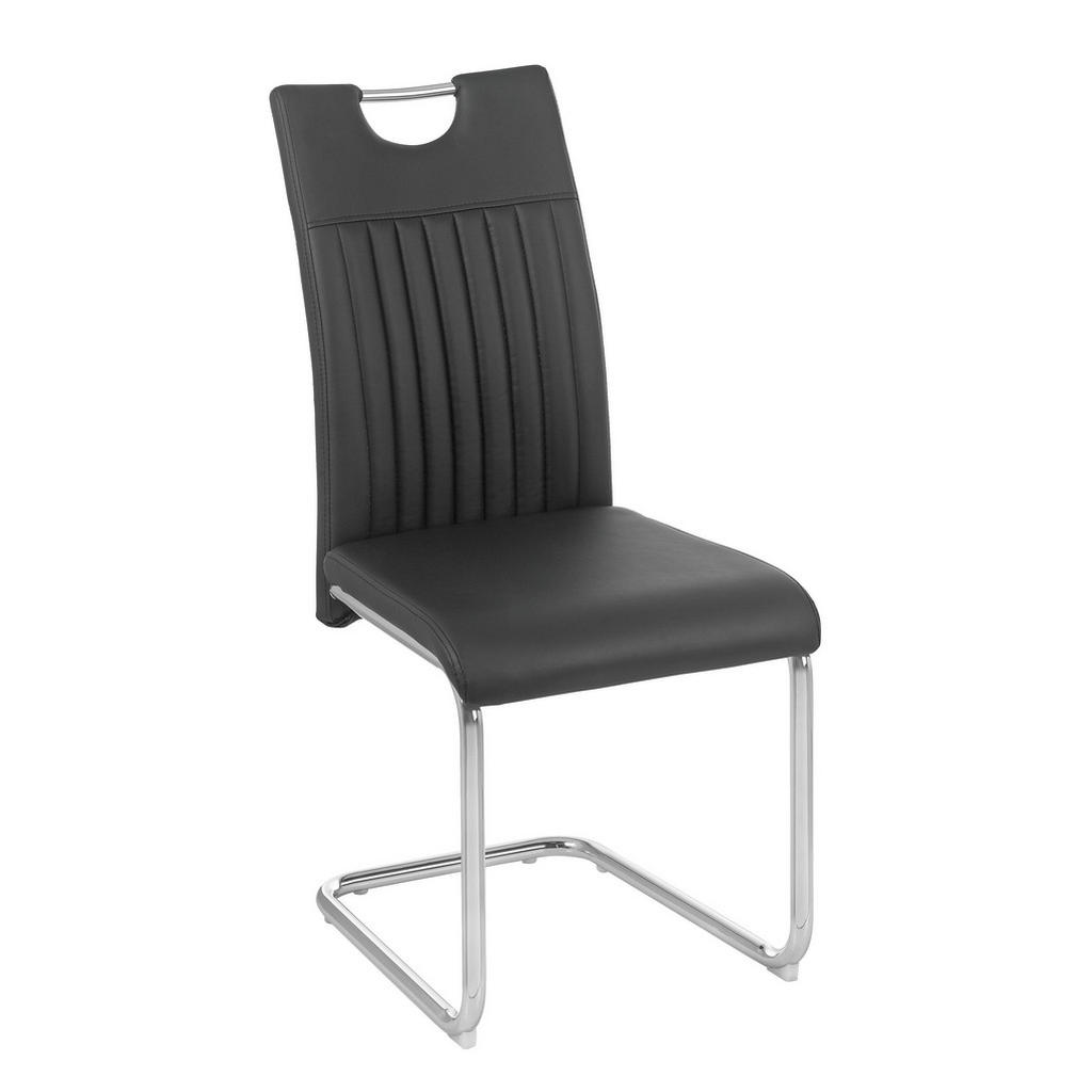 Carryhome STOLIČKA S PRUŽNÝM PODNOŽÍM, čierna, chrómová.