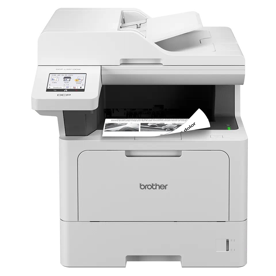Brother MFC-L5710DW MFCL5710DWRE1 laserová multifunkcia.
Vysoká rýchlosť, vysoko kvalitná bezdrôtová tlač a skenovanie
 
Vysoká produktivita s rýchlou, vysoko kvalitnou bezdrôtovou tlačou a skenovaním.

 
Hlavné vlastnosti
 
• Rýchlosť tlače až 48 strán za minútu
• Obojstranná tlač až 24 strán za minútu
• Obojstranné skenovanie až 56 obrazov za minútu 
• 8,9 cm farebný dotykový displej
• Gigabitový ethernet a 5GHz WiFi
• 512 MB vnútorná pamäť
• Automatický obojstranný podávač dokumentov (ADF) na 50 listov, vstupný zásobník papiera na 250 listov s rozšírením do 1 290 listov 
• Súčasťou dodávky toner na 3 000 strán náhradný toner s výťažnosťou 11 000 strán k dispozícii 
• Kompatibilita s riešeniami Brother a tretích strán 
• Možnosť uzavretia zmluvy o riadenej tlačovej službe (MPS)

 
!