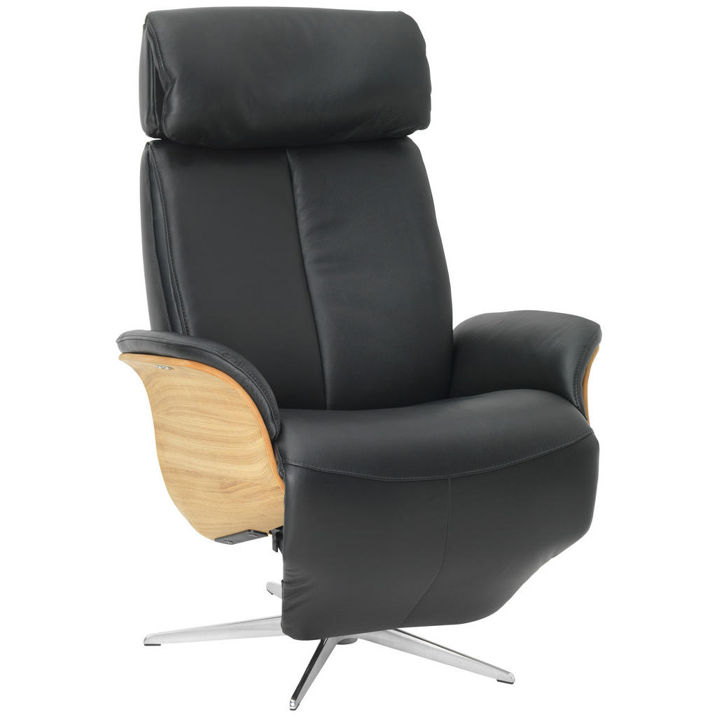 Welnova RELAXAČNÉ KRESLO, koža, čierna.