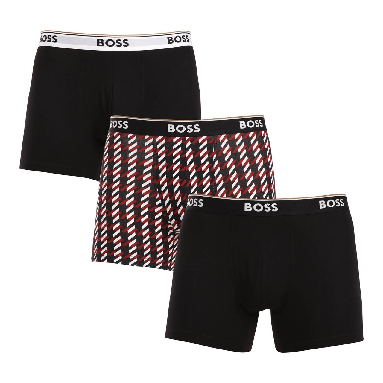 3PACK Herren Klassische Boxershorts BOSS mehrfarbig (50524533 963) XL.
Gönnen Sie sich ultimativen Komfort und zeitlosen Stil mit den BOSS Boxershorts für Männer.
Hochwertiges Material für maximalen Komfort
Die Boxershorts sind aus einem hochwertigen Baumwoll-Elastan-Gemisch gefertigt, das die perfekte Kombination aus Weichheit, Atmungsaktivität und Elastizität bietet.
Stilvolles Design und elegantes Aussehen
Das klassische Design mit dezentem BOSS Logo auf dem gewebten Gummi verleiht den Boxershorts einen modernen und anspruchsvollen Look.
Warum Sie die BOSS Boxershorts lieben werden

Hochwertige Baumwolle: Weich, atmungsaktiv und angenehm am Körper.
Elastischer Bund mit BOSS Logo: Elegant und bequem.
Längere Höschen: Ideal unter einem Anzug und beim Sport.
Flexibles Material: Es passt sich perfekt an Ihren Körper an.

Alle stilvollen Männer werden BOSS Unterwäsche lieben
Die Marke BOSS wurde aus dem bekannten Bekleidungshersteller Hugo Boss ausgegliedert und bietet eine Produktlinie für Männer, die hochwertige Stücke und zeitlose Looks lieben.
Wie pflegt man seine BOSS Boxershorts?
Damit Ihre neuen Boxershorts so lange wie möglich ihre Form und Qualität behalten, empfehlen wir Ihnen, die folgenden Hinweise zu beachten:

Waschen: Bei 40°C mit ähnlichen Farben und Feinwaschmittel waschen.
Trocknen: Sie können sie auf niedriger Stufe im Wäschetrockner trocknen, aber wir empfehlen, sie an der Luft zu trocknen, damit sie länger halten.
Bügeln: Falls erforderlich, bei niedriger Hitze bügeln.

Tip: Es kann schwierig sein, die richtige Unterwäsche zu finden, die perfekt sitzt.