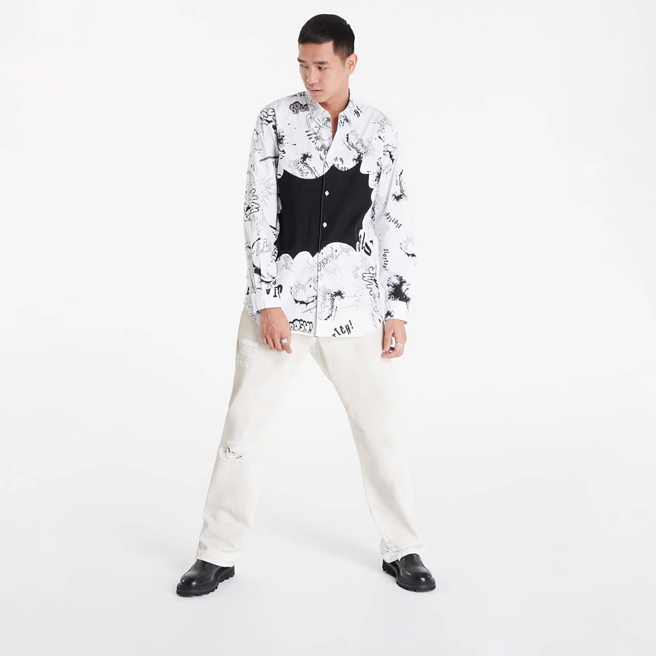 Košeľa Comme des Garçons Shirt x Christian Marclay Printed Shirt White S.