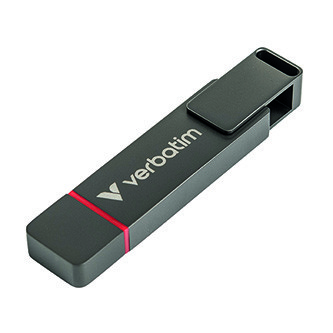 Verbatim USB flash disk, USB C a USB 3.2 Gen 1, 512GB, Dual QuickStick, šedý, 32042, USB C, s poutkem.