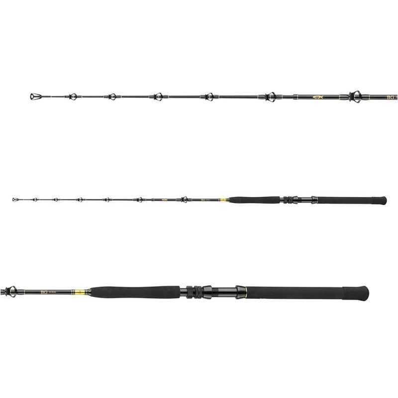 Daiwa prút bg big game 1,8 m 20-30 lbs.
 Vlastnosti: •Blank z uhlíkového kompozitu •Spoľahlivý spoj Put-in •Pevná EVA rukoväť •Pevné skrutkovacie sedlo navijaka •Očká z oxidu titánu odolné voči slanej vode •Vinuté očká •Hliníková gimbal koncovka