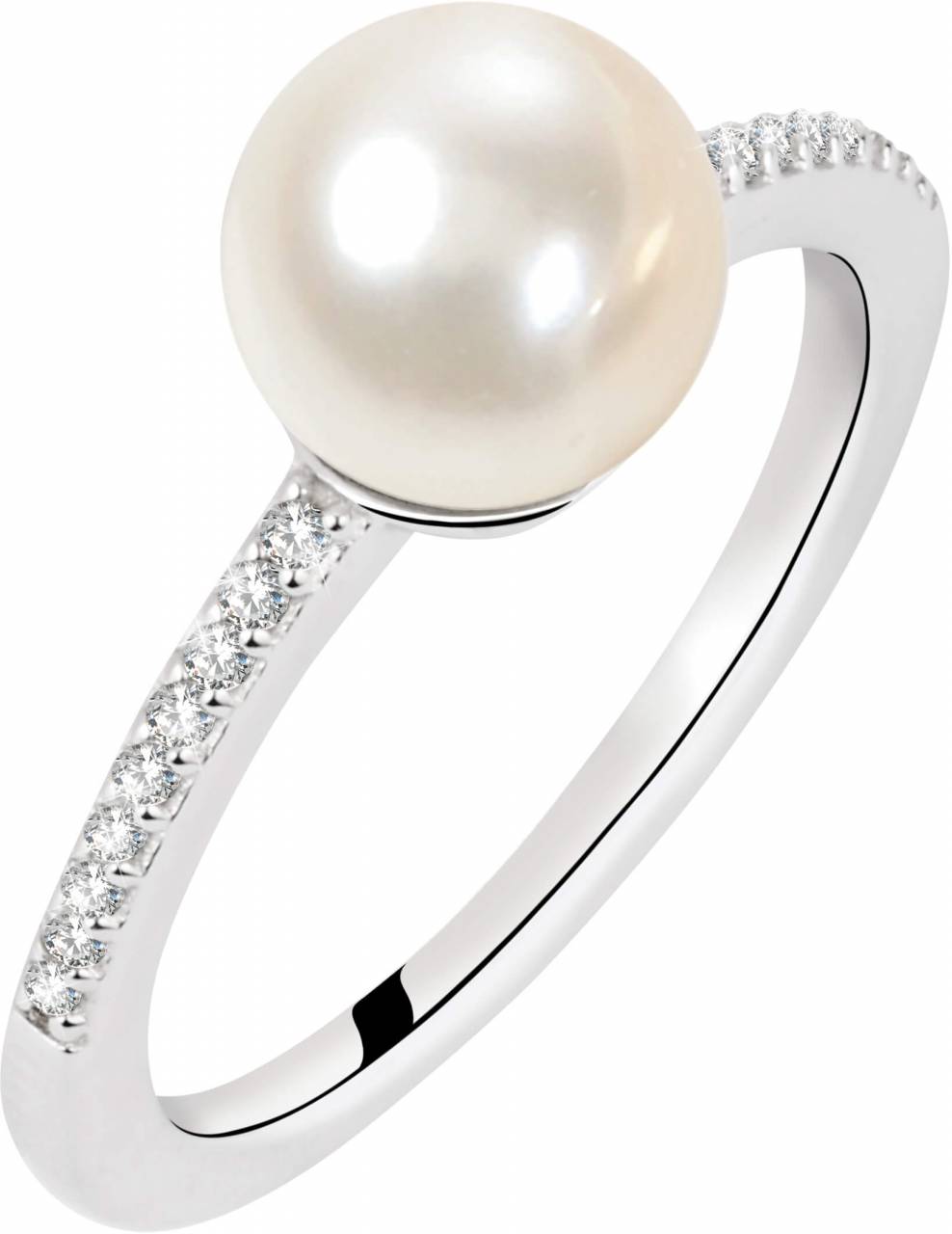 Morellato Strieborný prsteň s perlou Perla SANH070 52 mm.