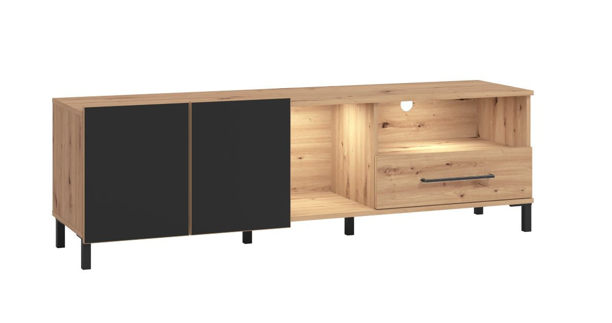 Tv stolík nibiru 160cm s osvetlením - dub artisan/čierna.

 

Rozmery TV stolíka Nibiru 160 cm sú 160x50,5x41,5 cm (š, v, h).