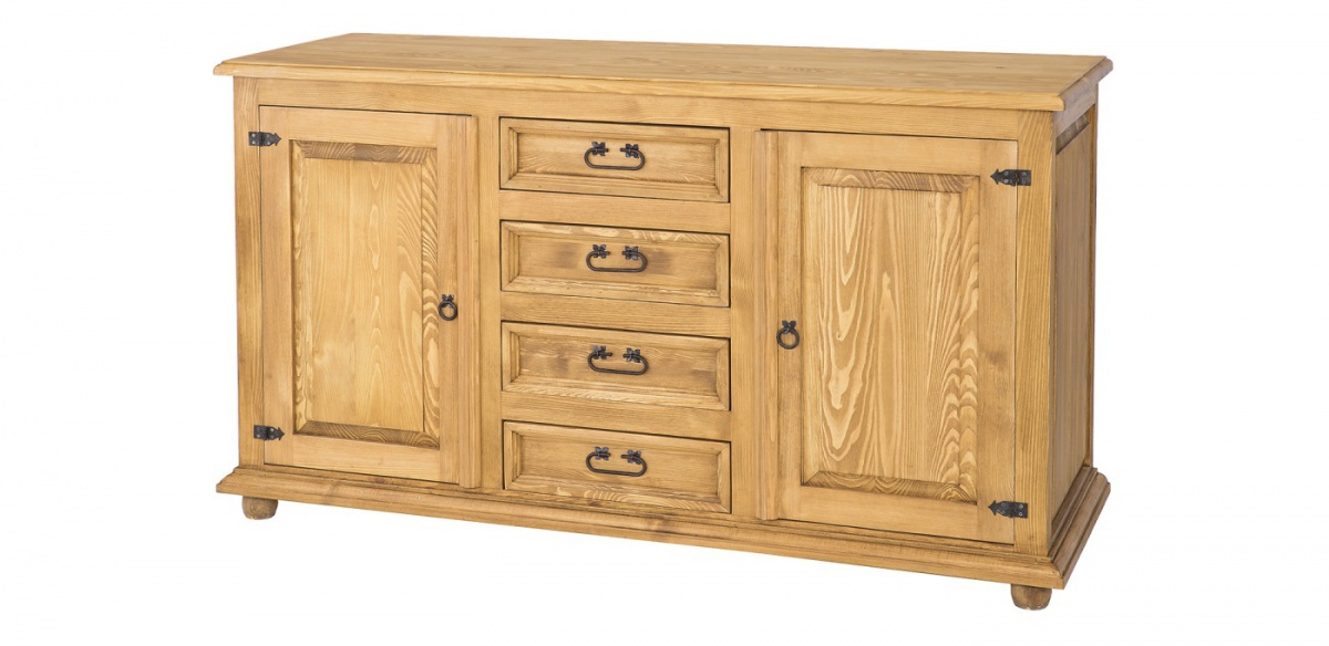 Drevená komoda kombinovaná com 21 - k09 - prírodná borovica.