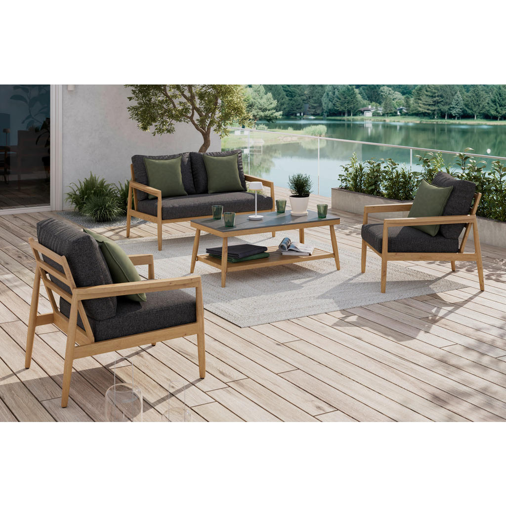Ambia Garden TERASOVÁ SEDACIA SÚPRAVA 4-dielne, kov, textil, kameň.
