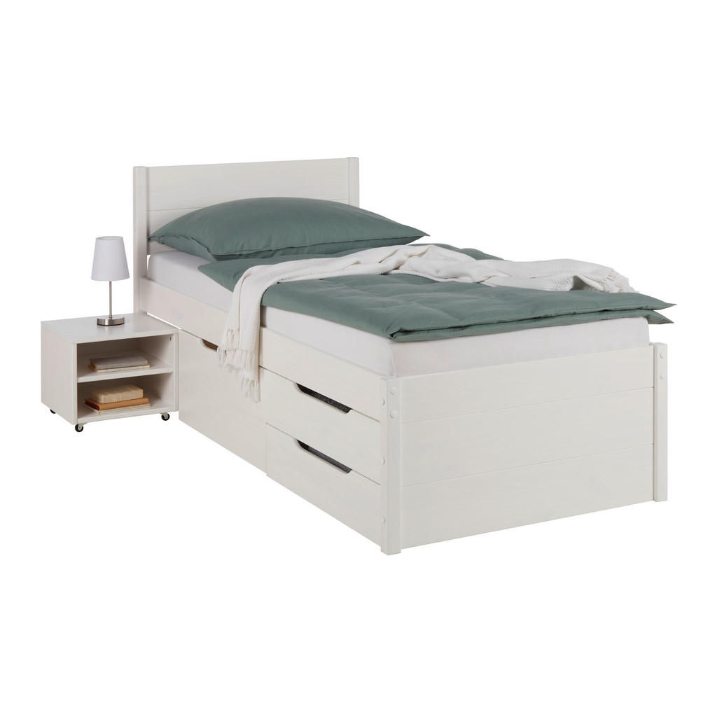 Zandiara POSTEĽ S ÚLOŽNÝM PRIESTOROM, 90/200 cm biela.