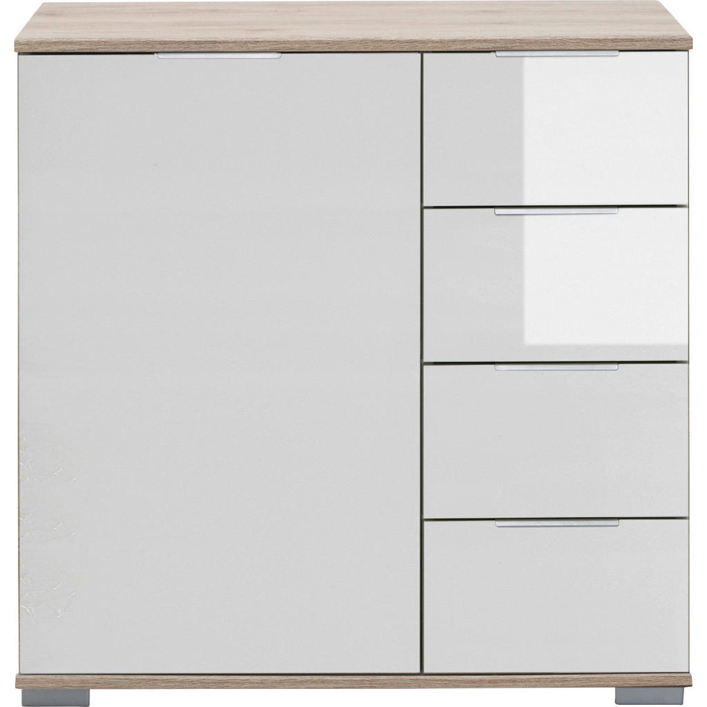 Carryhome KOMODA, biela, farba duba, 81/83/41 cm.