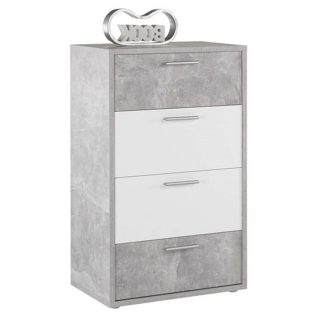 XXXL KOMODA, sivá, biela, 63/106/37 cm.