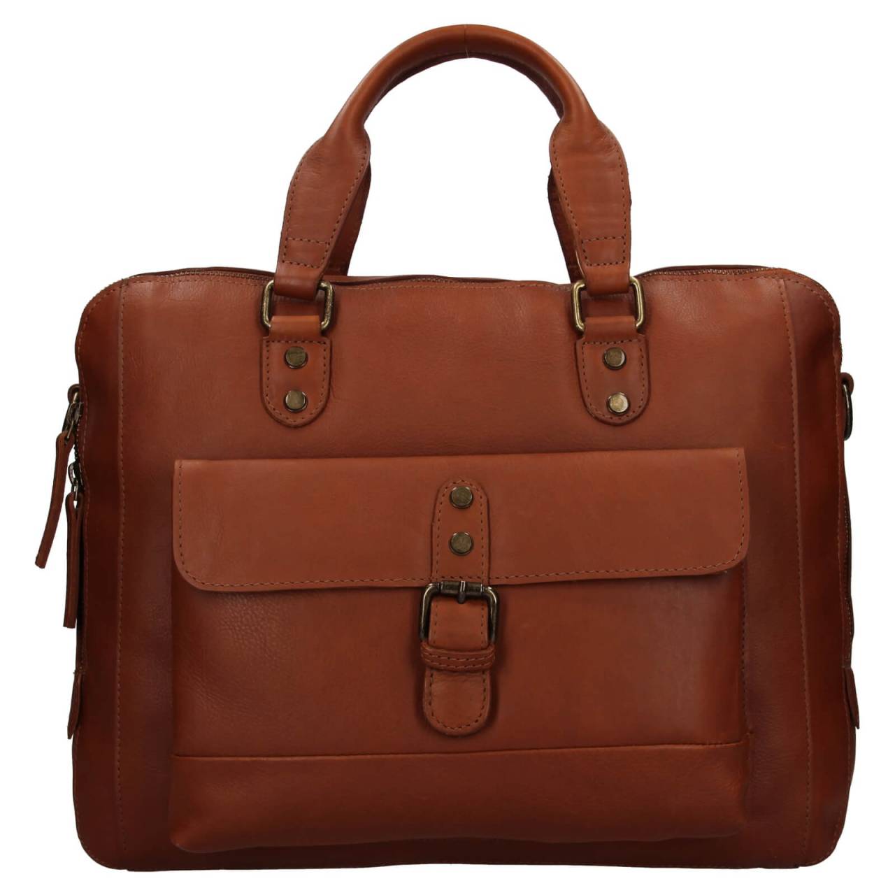 Pánska kožená taška na notebook Ashwood George - svetlo hnedá.