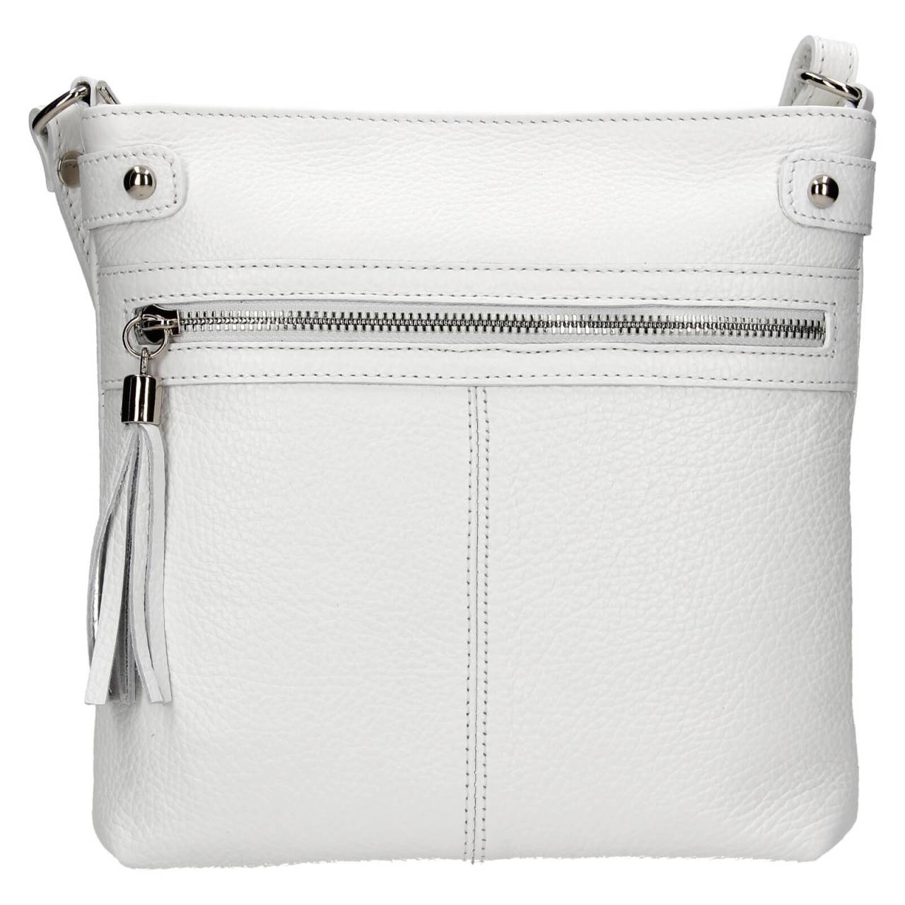 Dámska kožená crossbody kabelka Italia Laura - biela.