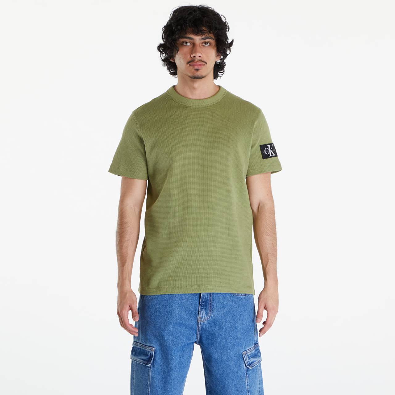 Tričko Calvin Klein Jeans Cotton Waffle T-Shirt Dark Juniper S.