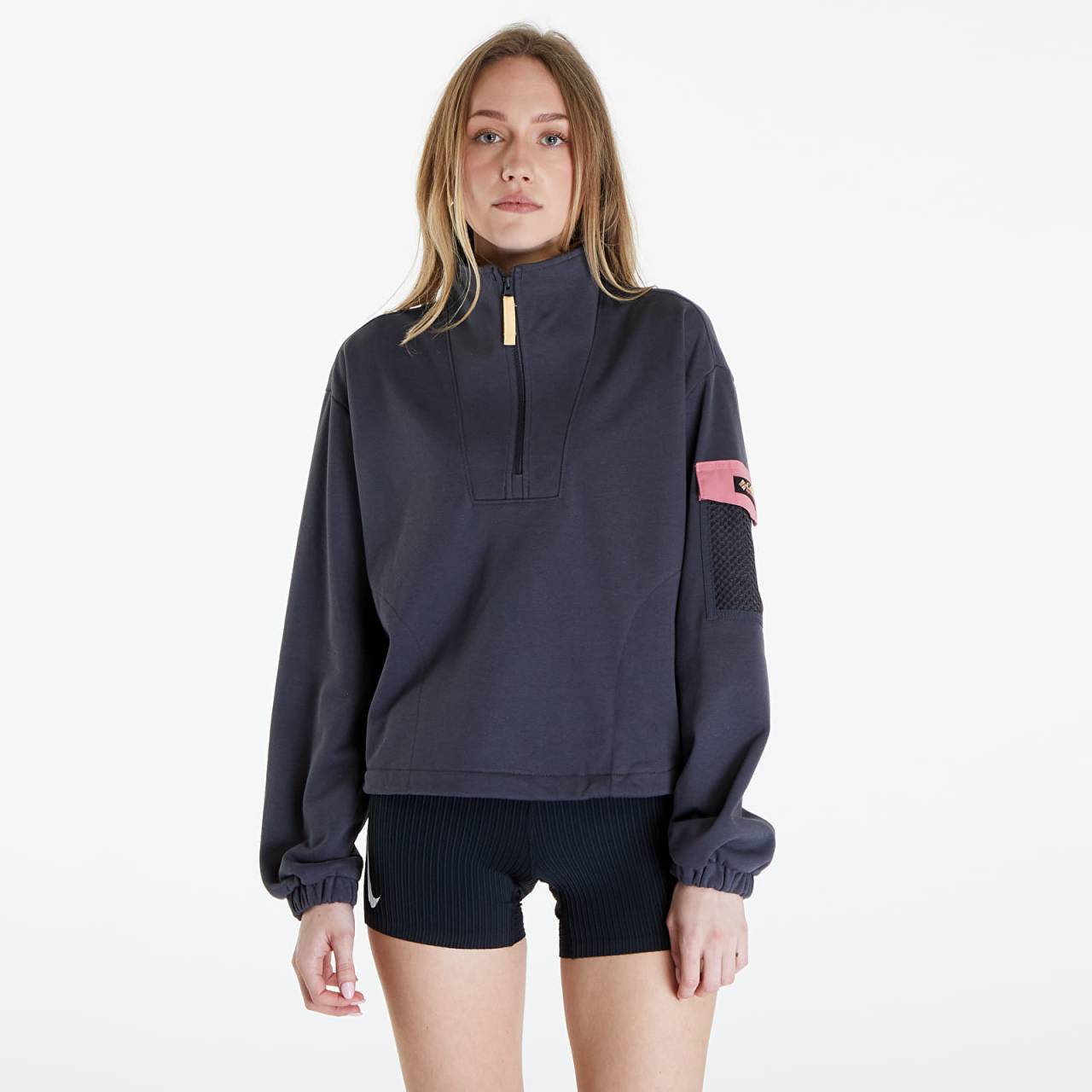 Mikina Columbia Painted Peak™ Cropped Sweatshirt Shark/ Pink Agave L.