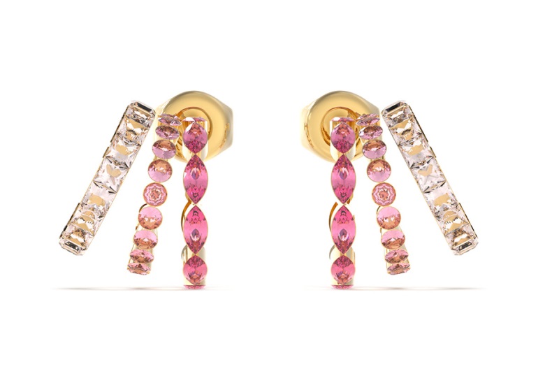 Guess Dámske pozlátené náušnice Crazy Earrings JUBE03307JWYGPKT/U.