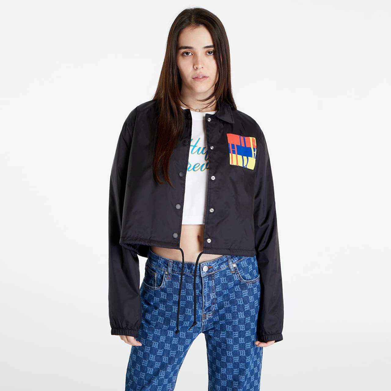 Bunda HUF Womens Block Crop Coach Jacket Black L.