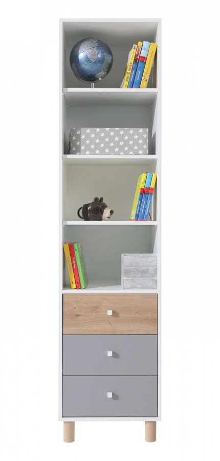 Policový regál so zásuvkami rasmus - biela/sivá/dub artisan.

 

Rozmery policového regálu so šuplíkmi Rasmus sú 45x190x40cm (š, v, h).

 

V kombinácii s posteľou, písacím stolom, komodou a ďalšími prvkami z tejto kolekcie, vytvoríte krásnu a vzdušnú zostavu.

 

Zapáčila sa vám kolekcia Rasmus?