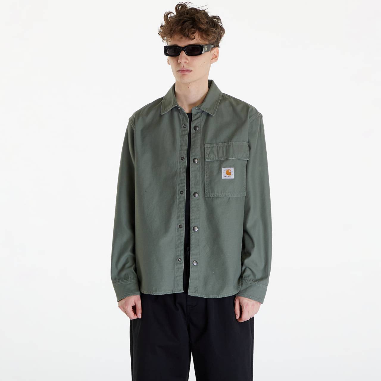 Košeľa Carhartt WIP Hayworth Shirt Jacket UNISEX Dollar Green Rinsed XS.