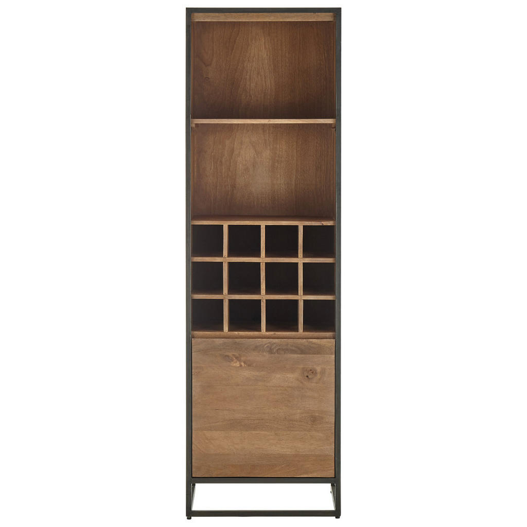 MID.YOU VYSOKÁ KOMODA, akácia, čierna, farba vlašského orecha, 57/187/40 cm.