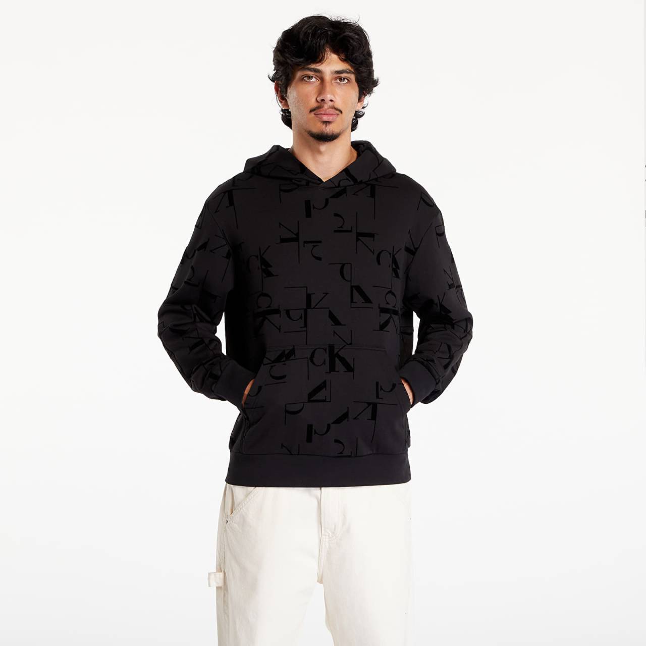 Mikina Calvin Klein Jeans Aop Hoodie Black S.