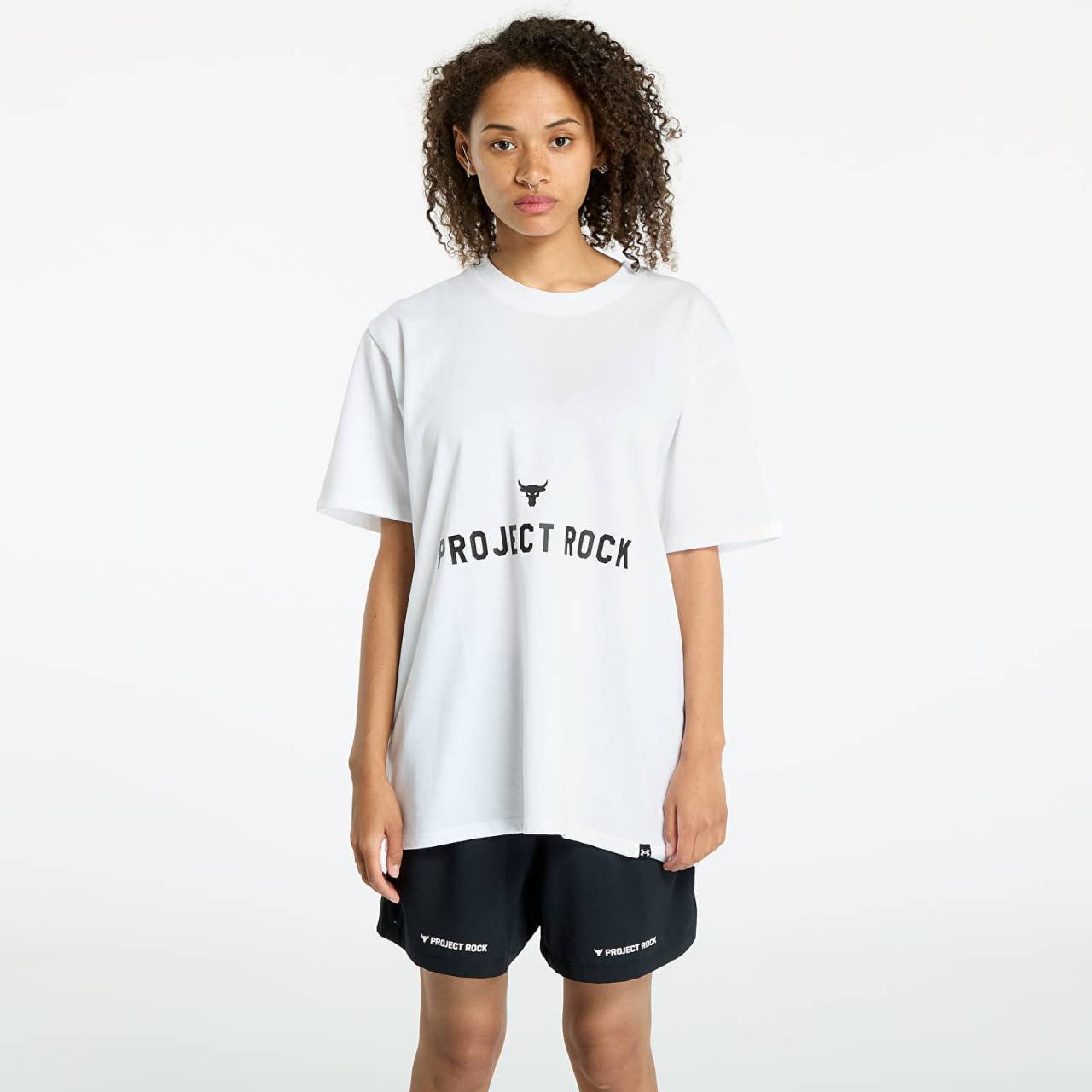 Tričko Under Armour Project Rock Campus Q3 T-Shirt White/ Black L.