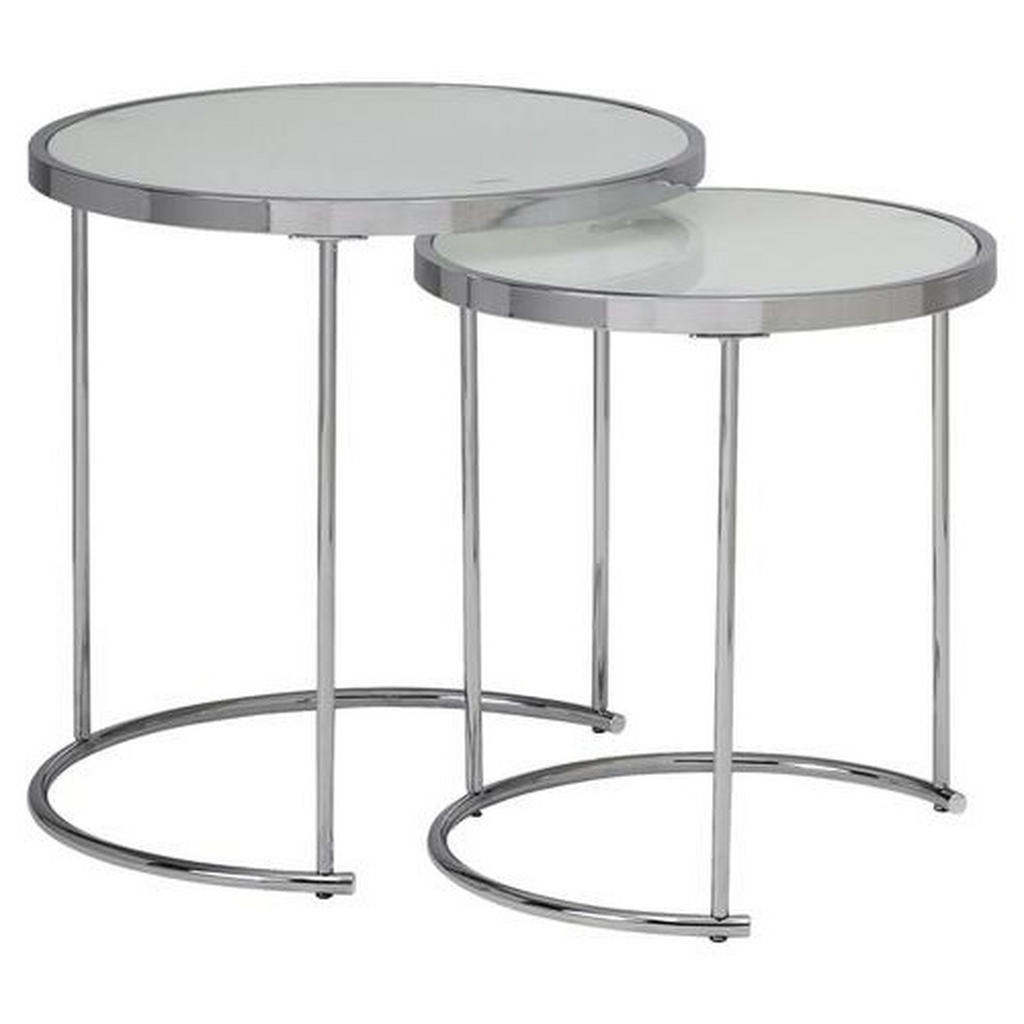 MID.YOU SADA ZASÚVACÍCH STOLÍKOV, biela, chrómová.