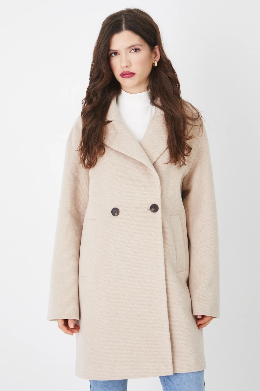 Kabát Medicine dámsky, béžová farba, prechodný, oversize.