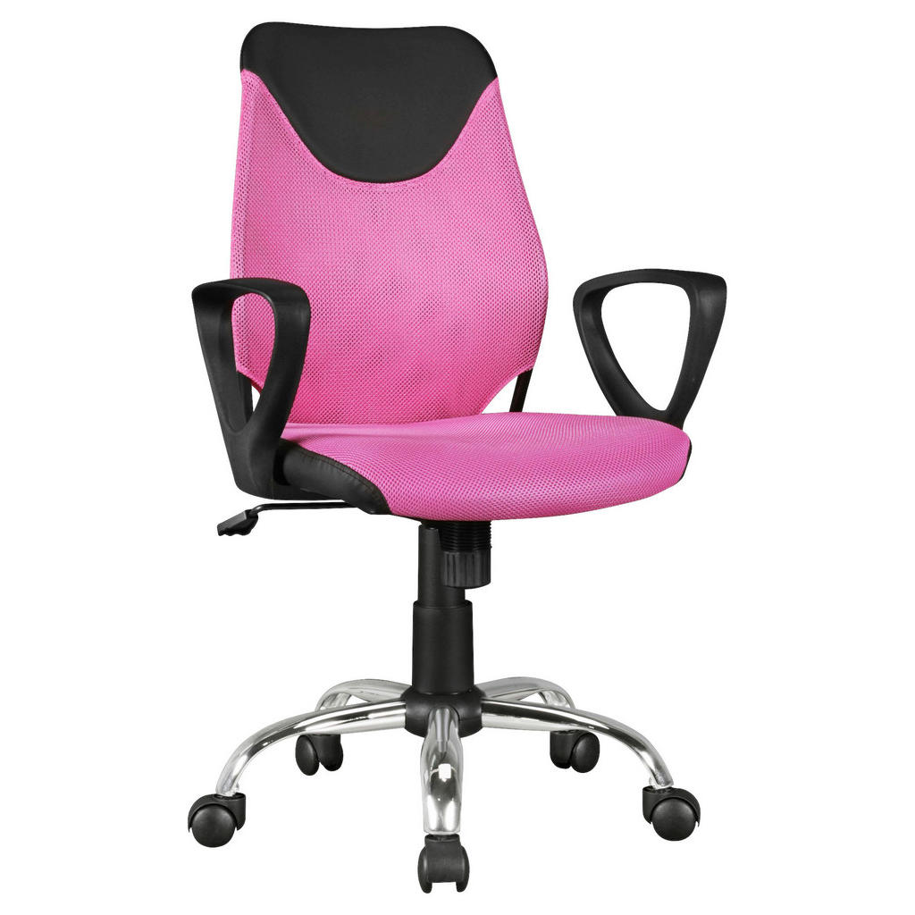 MID.YOU OTOČNÁ STOLIČKA PRE MLÁDEŽ, vzhľad kože, sieť, ružová, pink.