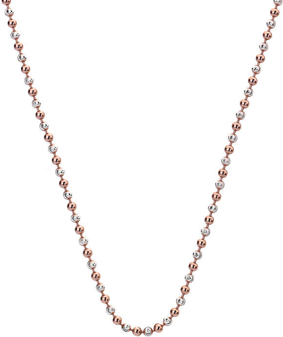 Hot Diamonds Strieborná retiazka Emozioni Silver and Rose Gold Bead CH020.