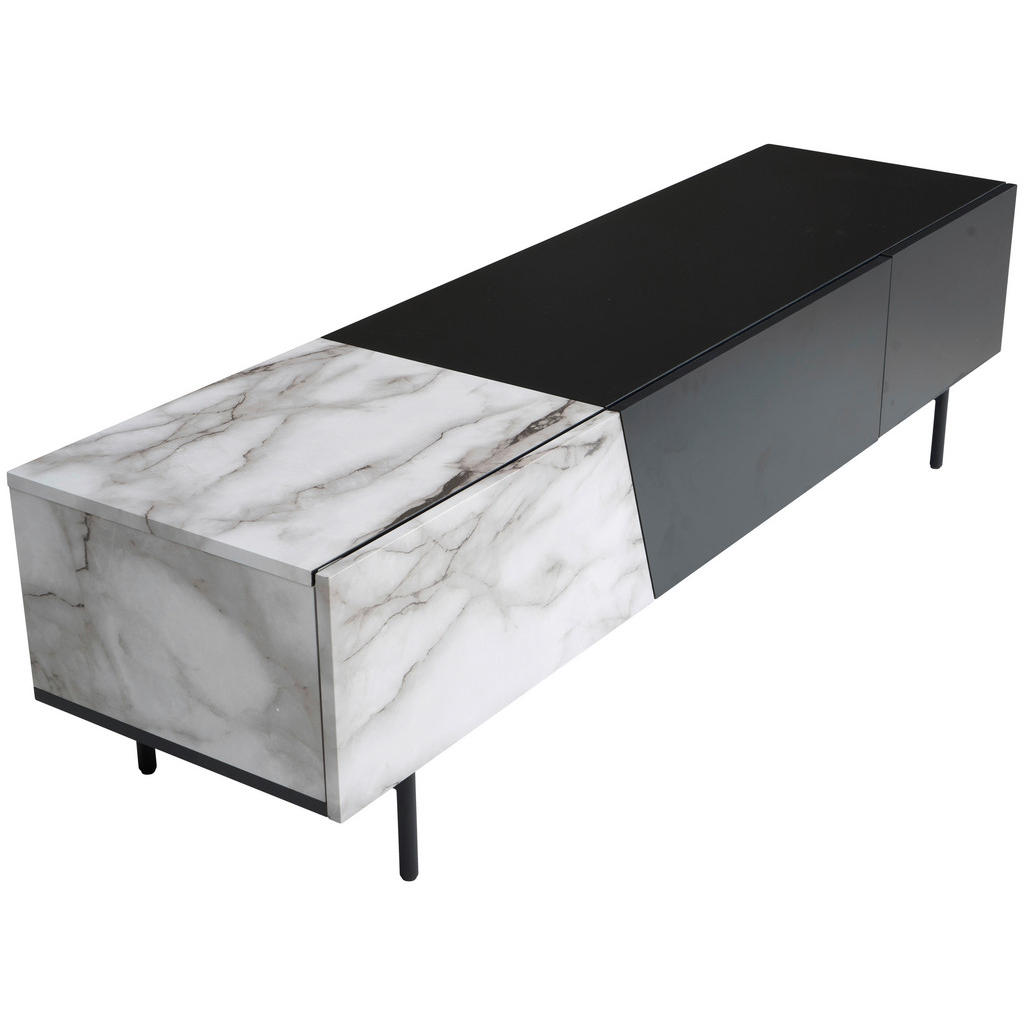 Livetastic NÍZKA KOMODA, čierna, biela, 150/40/40 cm.
