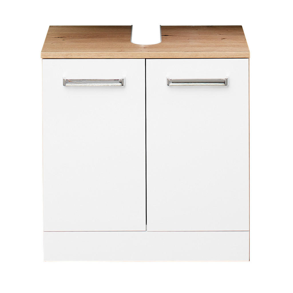 Xora SKRINKA POD UMÝVADLO, biela, dub artisan, 55/56/33 cm.
