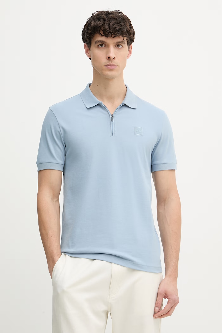 BOSS Orange polo tričko pánske s bavlnou.