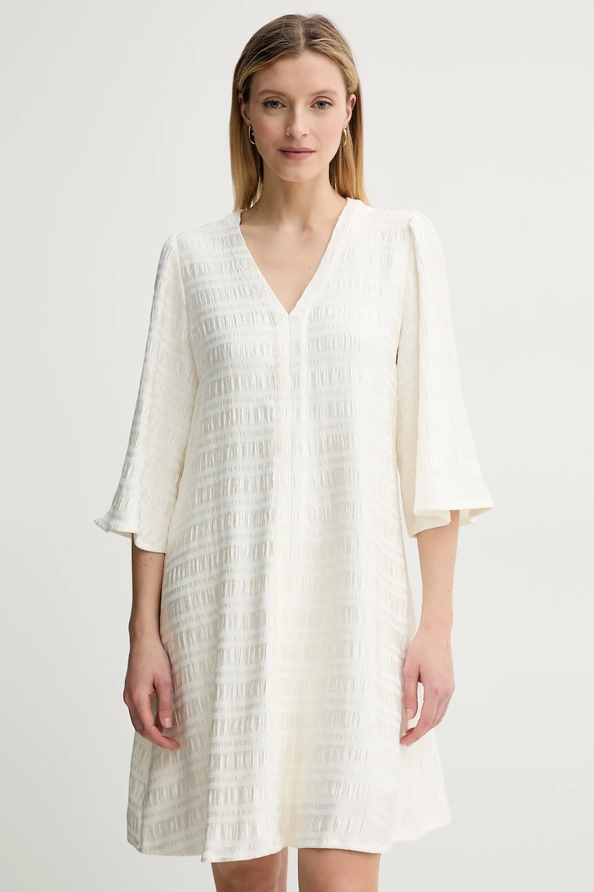 Šaty Bruuns Bazaar béžová farba, mini, rovný strih, BBW4580.