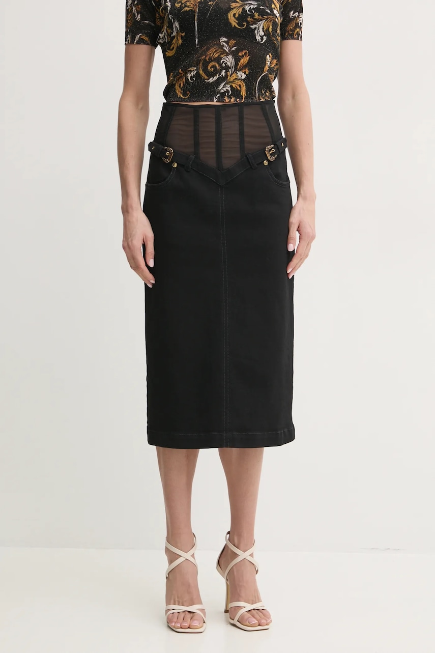 Rifľová sukňa Versace Jeans Couture.