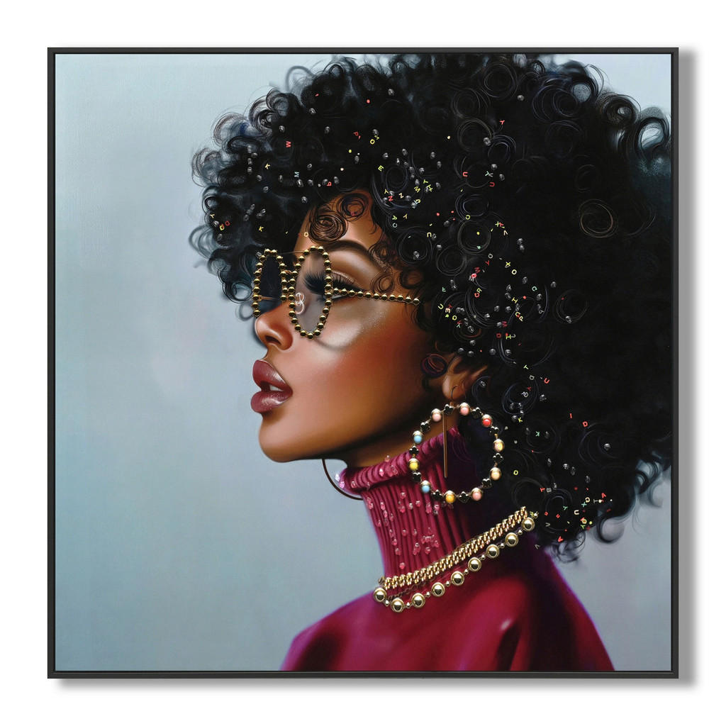 OBRAZ NA PLÁTNE, ľudia, 82/82/4 cm.