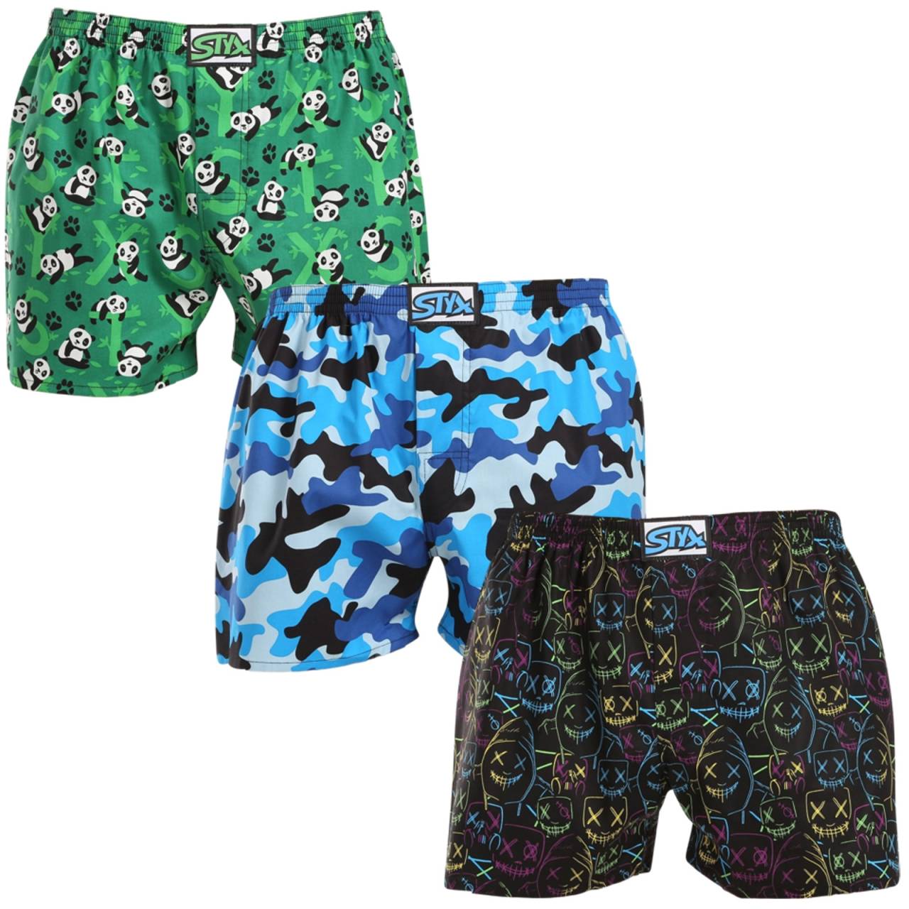 3PACK muške bokserice Styx art klasična guma oversize raznobojna (3E18023) 5XL.
Šarene pamučne bokserice za svakodnevnu udobnost
Styx muške kratke hlače izrađene su od 100% pamuka.
Češka marka Styx nudi zabavu i prvoklasnu kvalitetu
Donje rublje Styx posebno će se svidjeti onima kojima je važna individualnost.