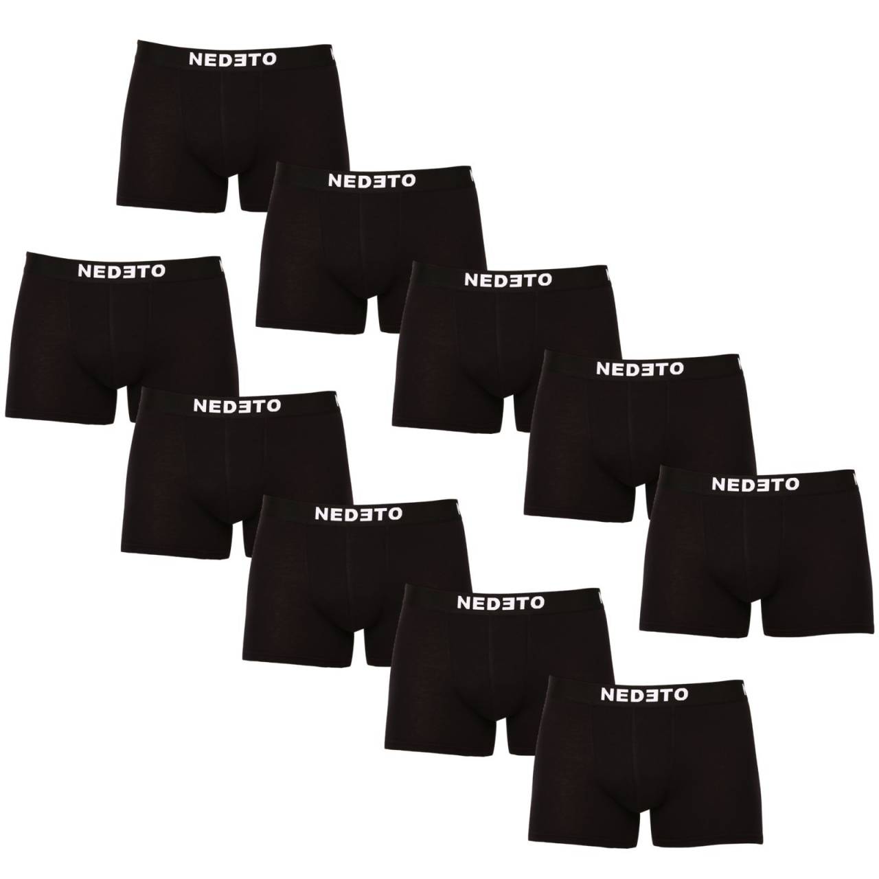 10PACK pánske boxerky Nedeto čierne (10NDTB001-brand) S, trenky.
Objav maximálne pohodlie a štýl s týmito pánskymi boxerkami značky Nedeto v univerzálnej čiernej farbe.
Príjemný materiál pre tvoj maximálny komfort
Boxerky Nedeto sú vyrobené z kvalitnej zmesi bavlny a elastanu.
Cenovo dostupný dizajn a štýl
Tieto čierne boxerky Nedeto majú jednoduchý, ale štýlový dizajn, ktorý sa perfektne hodí pre všetkých moderných mužov.
Prečo by boxerky Nedeto v tvojom šatníku nemali chýbať

Vhodné na každodenné nosenie aj šport: Ideálne ako do práce, tak na relaxáciu alebo pohybové aktivity.


Dlhšie nohavičky: Poskytujú väčšie pohodlie a podporu pri pohybe.


Kvalitná elastická guma: Boxerky pevne držia na svojom mieste a sú pohodlné po celý deň.


Skvelý pomer kvality a ceny: V balení získaš 10 kusov štýlových a pohodlných boxeriek.

Česká značka Nedeto vsádza na kvalitu
Boxerky Nedeto u nás nosíme všetci, vyrobili sme si ich totiž sami.
Ako sa starať o boxerky:

Pranie: Odporúčame prať na 40 ° C, čo je ideálna teplota na odstránenie nečistôt a udržanie kvality materiálu.


Žehlenie: Môžeš ich sušiť v sušičke, avšak na nízku teplotu, aby nedošlo k poškodeniu elastanu alebo zmršteniu tkaniny.


Sušička: Pokiaľ je treba, môžeš boxerky žehliť na nízku teplotu vhodnú pre bavlnu.