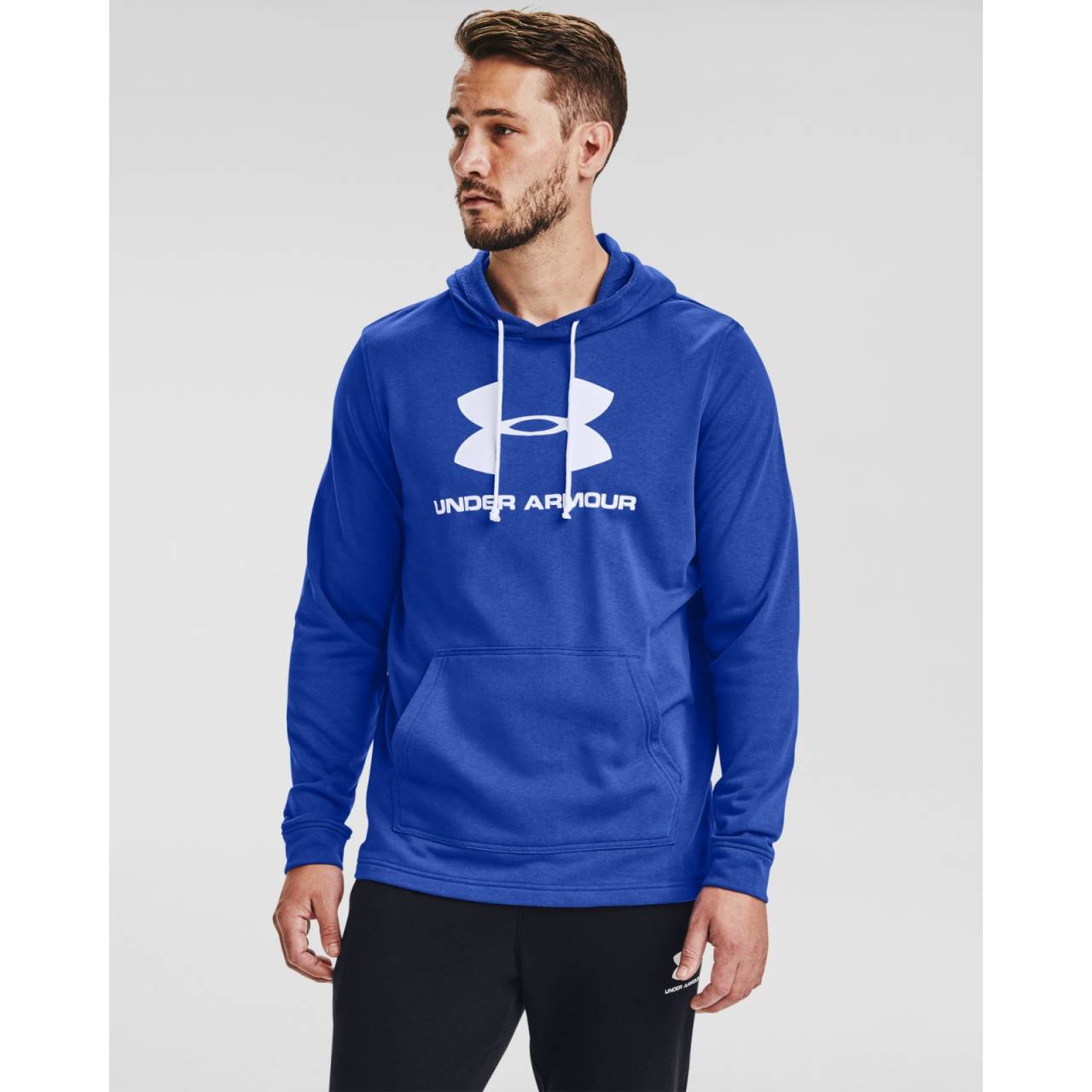 Under Armour SPORTSTYLE TERRY LOGO HOODIE-BLU S.